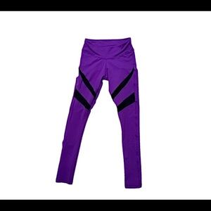 Ladies yoga pants. Size small. Black mesh stripes.